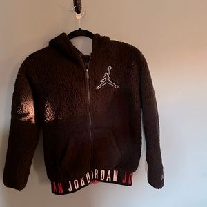 EUC, boys Jordan fuzzy fleece full zip hoodie